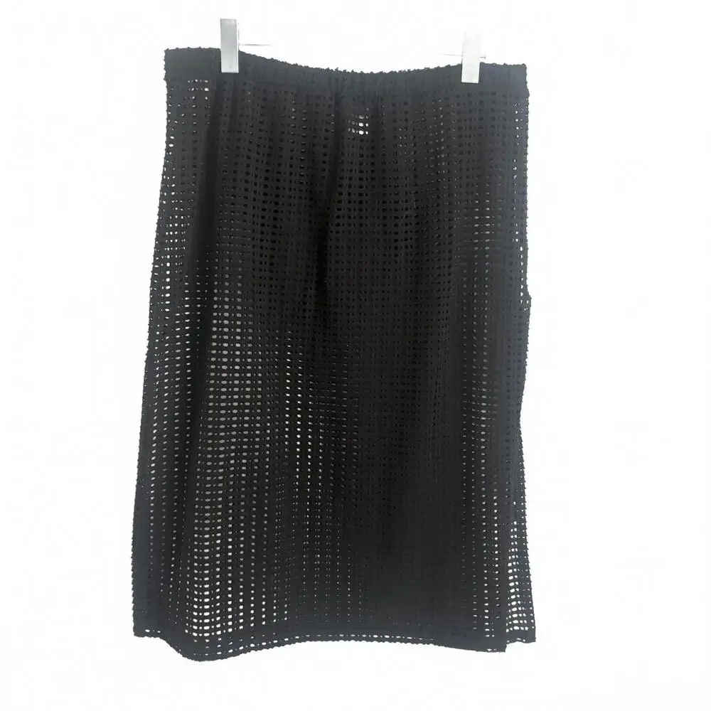 Mynah | Long Black‎ Crochet Side Tie Swimsuit Cover Up Size XXL